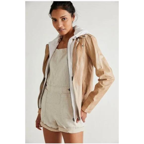 Jakett Hannah Patina Leather Jacket With White Hood - Picture 6 of 16